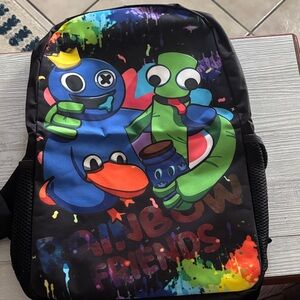 Rainbow Kids Backpack with Blue, Green, Orange, Yellow, Purple Accents NWOT